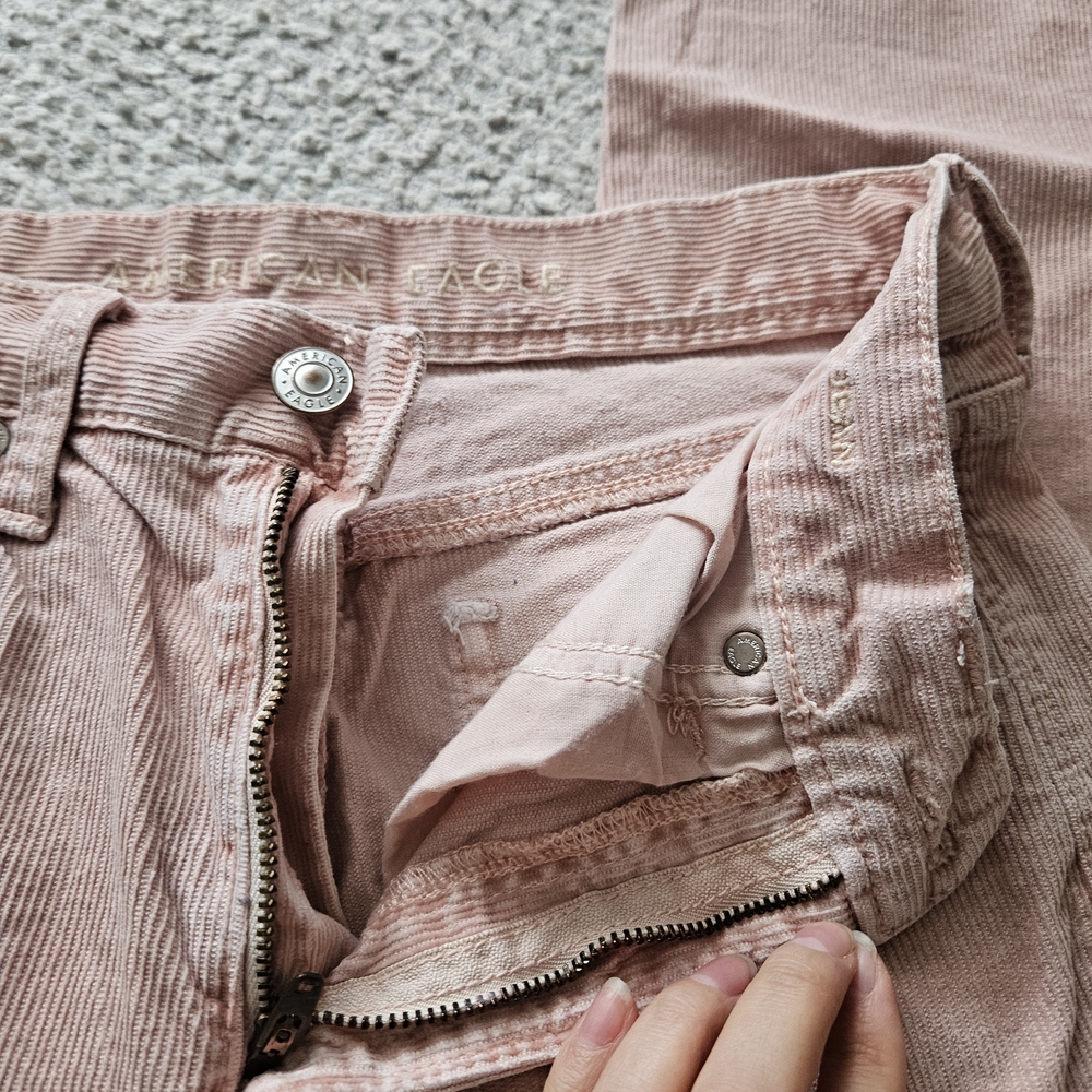 AMERICAN EAGLE Pink Corduroy Pants Cotton Blend 00 Regular AE - Picture 6 of 9